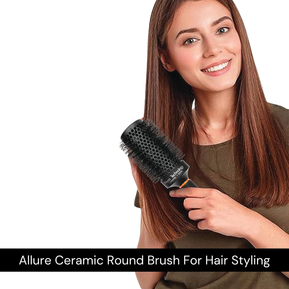 Allure Round Ceremic Premium Hair Brush 53 mm For Hair Styling