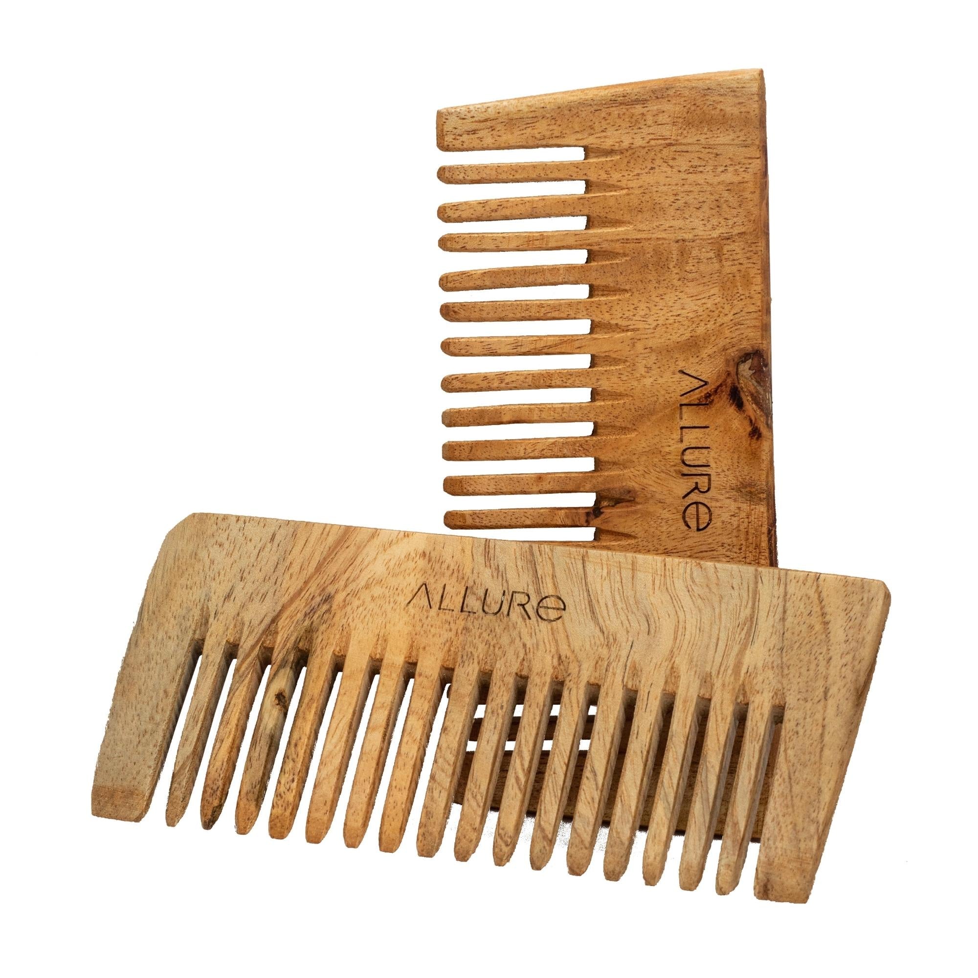Buy Neem Wood Pack of 2 Shampoo Hair Combs Online in India - Allure  Cosmetics - Allure