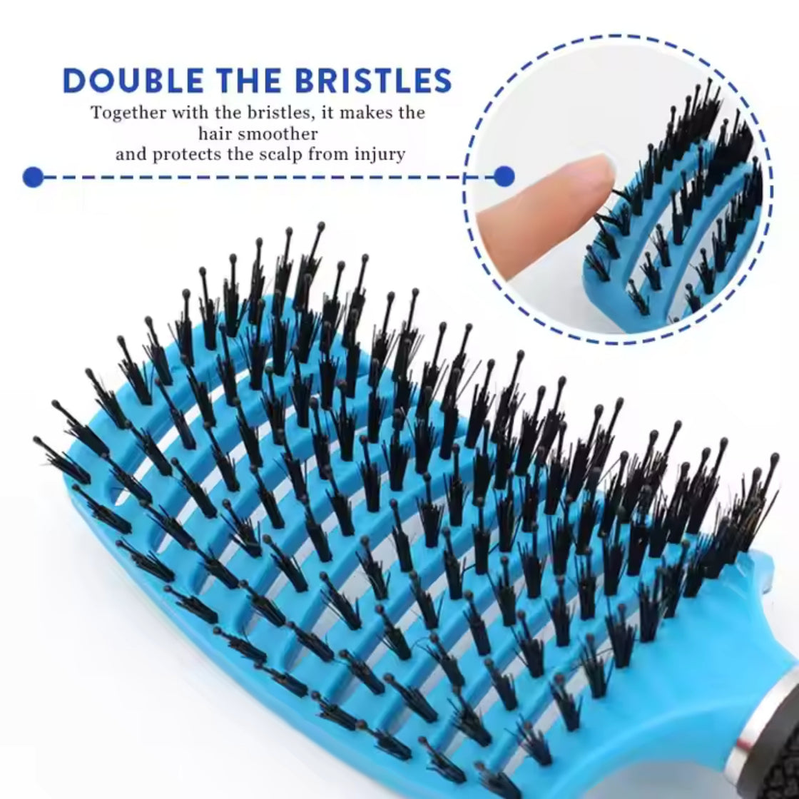 Allure Boar Bristles Detangling Hair Brush For Hair Styling - Assorted Colours