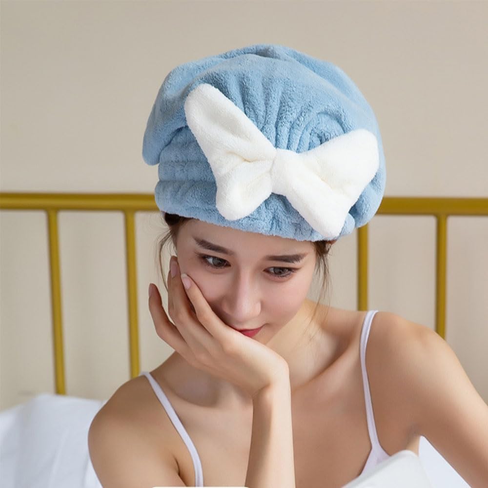 Allure Microfiber Hair Wrap Towel - Blue Hair Turban