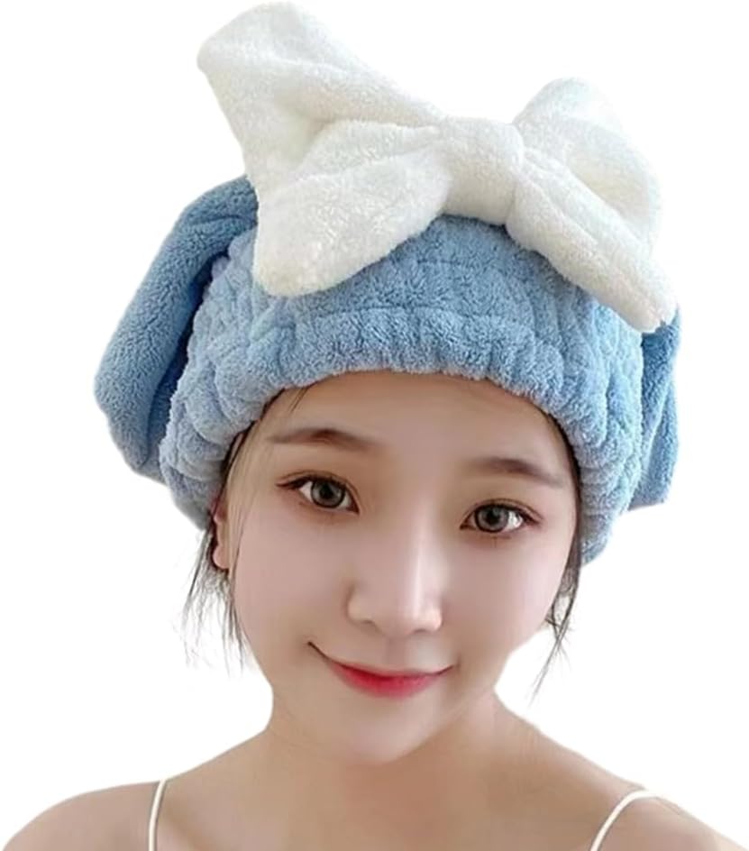 Allure Microfiber Hair Wrap Towel - Blue Hair Turban