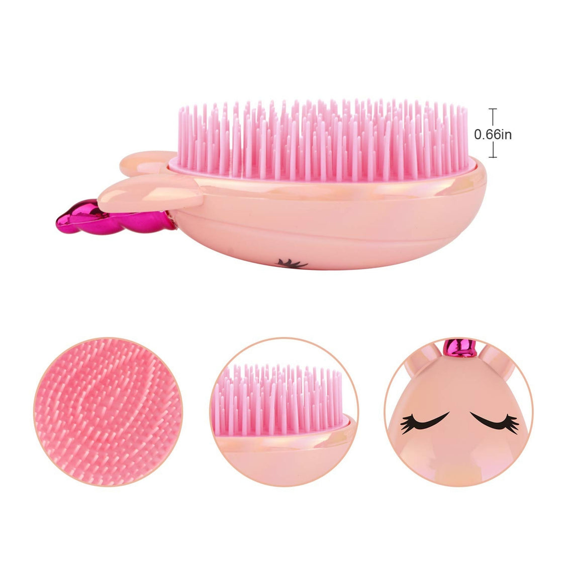 Allure Unicorn Shpe Hand Detangling Hair Brush For Kids - Assorted Colours