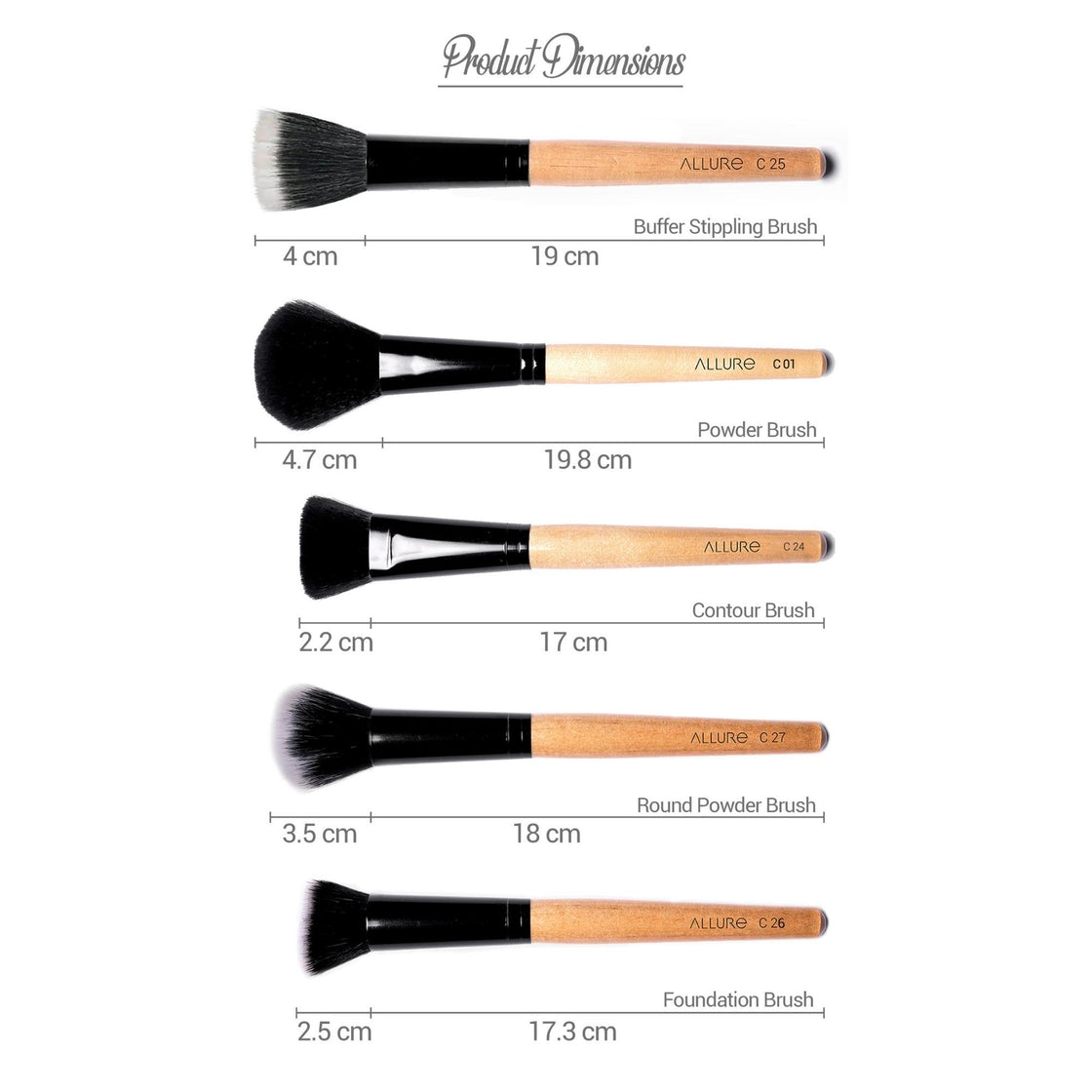 Allure Makeup Brush Set (pack Of 29 Brushes)