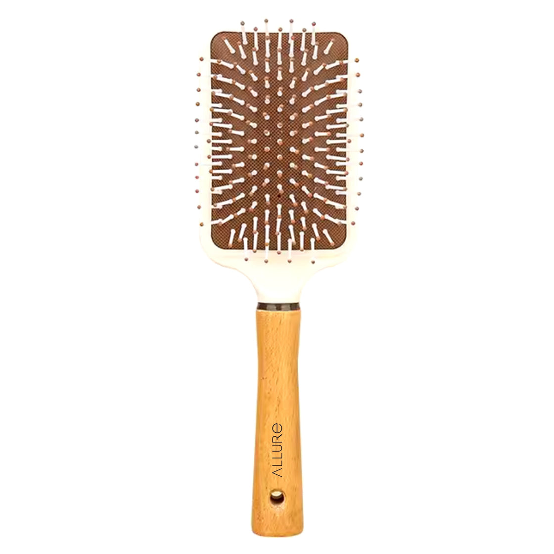 Allure Paddle Hair Brush with Wooden Handle And Nylon Bristles Large