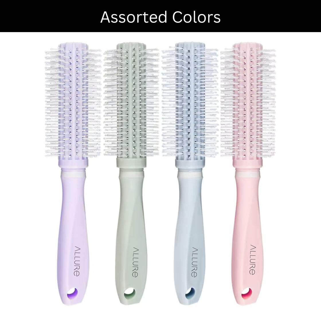 Allure Round Pastel Hair Brush For Hair Styling - Assorted Colours