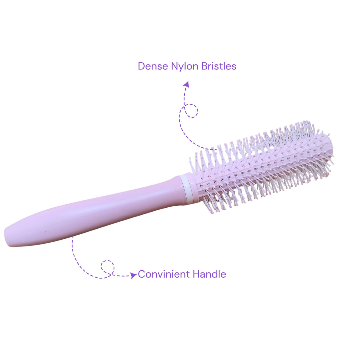 Allure Round Pastel Hair Brush For Hair Styling - Assorted Colours