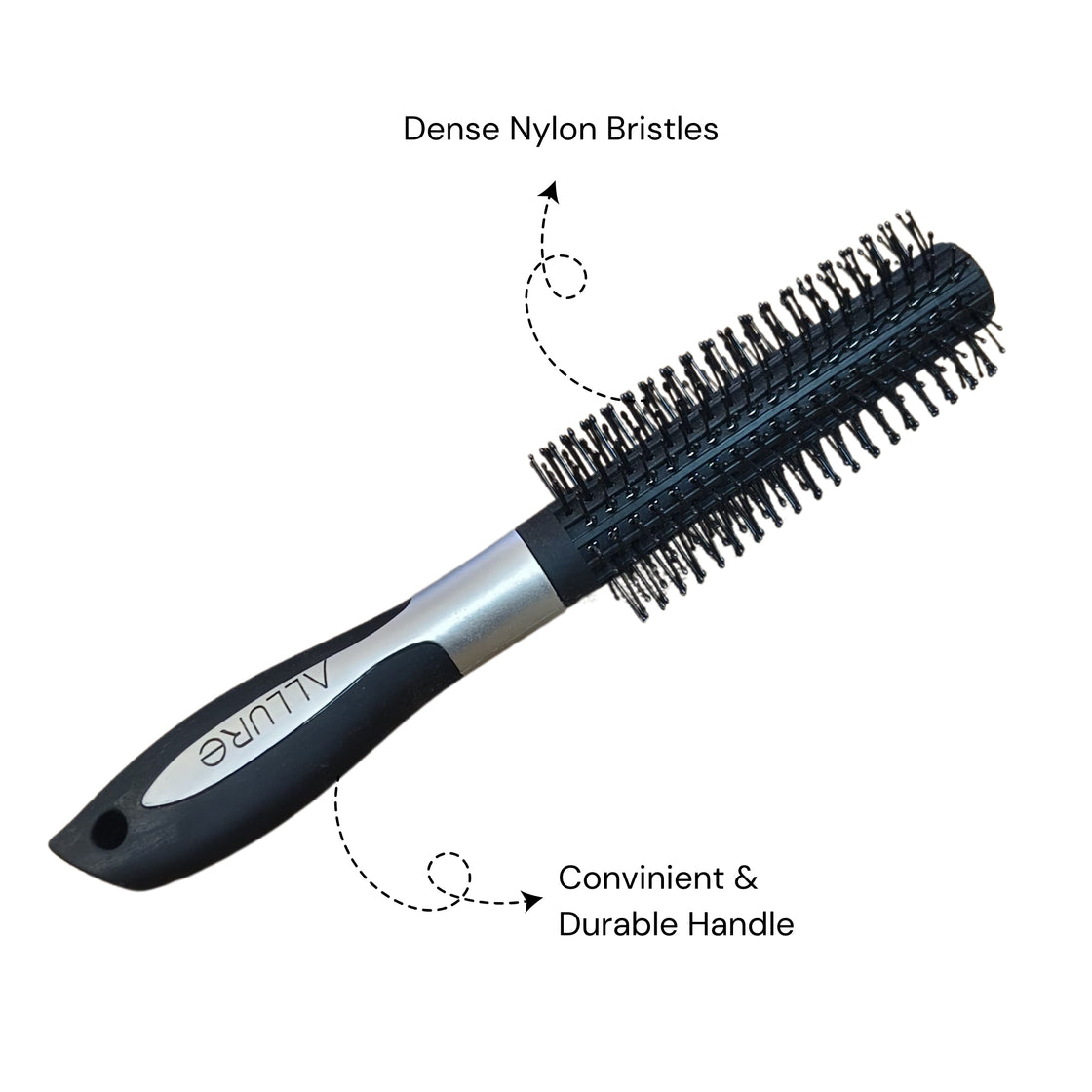 Allure Round Hair Brush For Hair Styling Black