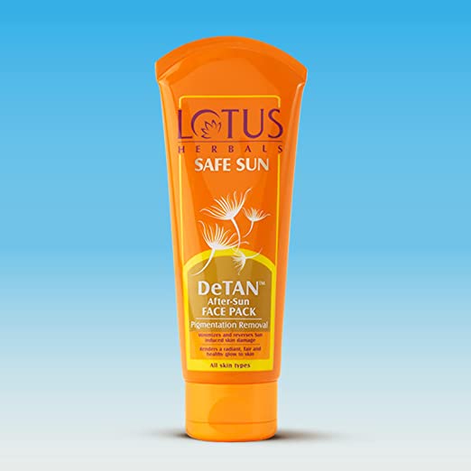 Lotus Herbals Safe Sun DeTan After-Sun Face Pack, reduces Sun Tan