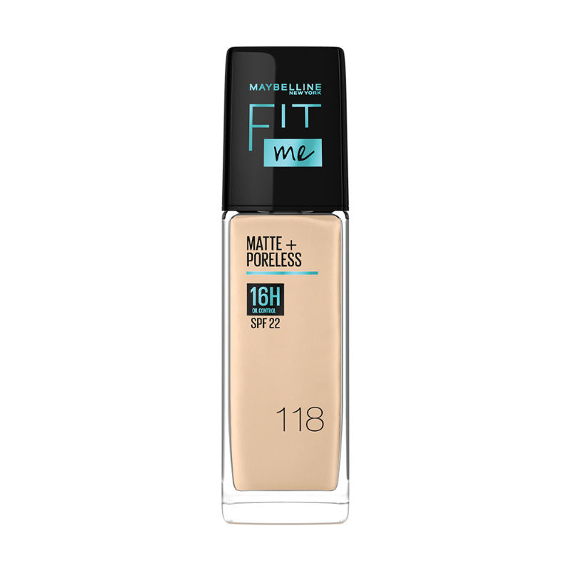 Maybelline New York Fit Me Matte+Poreless Liquid Foundation 16H Oil Control - 118 Light Beige